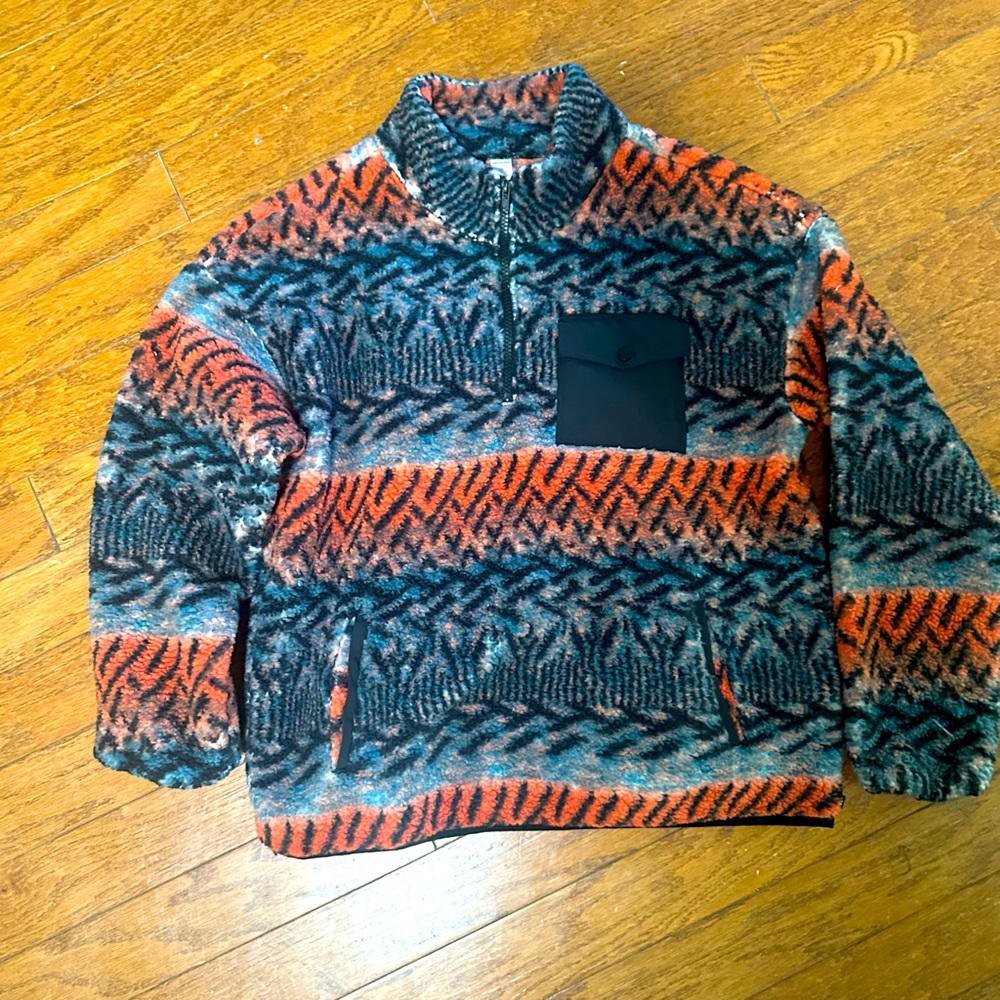 Boho mock neck zip fleece